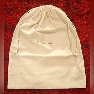 Authentic Balenciaga Large Cream Drawstring Dust Bag Handbag Storage 14" x 11"
